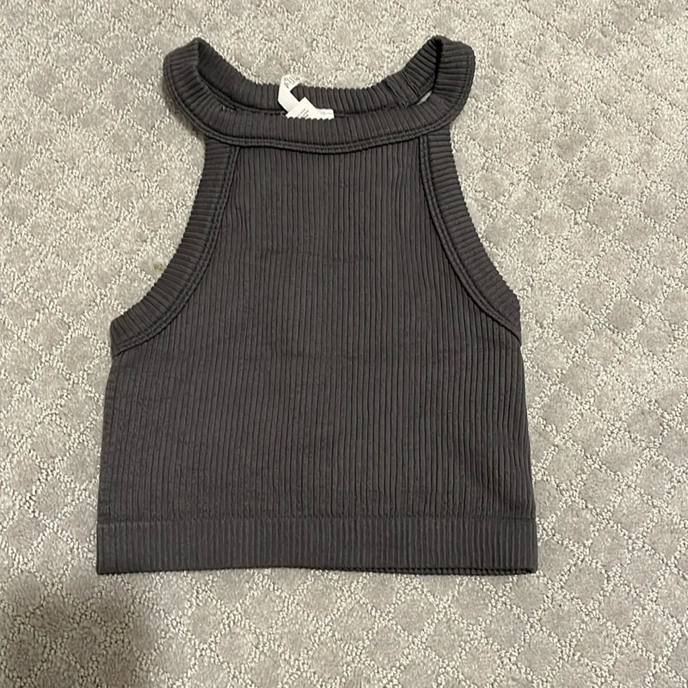 Grey Cropped Tank Top